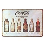ipekoo murale vintage rétro vieilli Evolution Bouteille Coca Cola Plaque en métal, 12"x8"