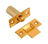 Ironmongery World 38mm Adjustable Roller Mortice Door Ball Catch Latch In 2 Finishes - Brass Plated