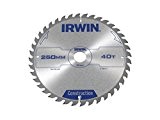 Irwin Construction Lames de scie circulaire 250 x 30 x 3 mm 40 dents