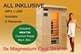 Ivar-2 LUXE pour 2 pers. Cabine & sauna infrarouge / Cabine chauffante infrarouge + Radio CD MP3 + Ionisateur + ...