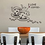 J?aime le café, tasses et graines de café sticker mural