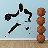 Joueur de basket autocollants de mur de Sport Sticker Art disponible en 5 dimensions et 25 couleurs Très Grand Bleu ...
