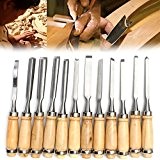 JOYOOO 12 Piece 8" inches Wood Carving Hand Chisel hand set Tool Set Woodworking Professional