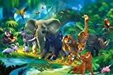 Jungle Animaux Papier Peint de Photo – Safari Tableau mural - XXL Jungle Déco mural chambre d'enfant papier peint