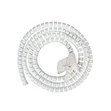 JZK® 2.5cm x 1.5 Mètre Flexible Spiral Binding Wrapping Band Câbles Wires Wrap Organizer, Blanc