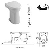 Keramag ALLIA Paris Care standflachspül WC toilette Plat augmente pour support + 10 cm + Haro Abattant WC
