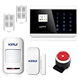 KERUI - 8218G Kit Alarme Maison Sans Fil Version Android/iOS/iPhone GSM/PSTN/ADSL Contrôle APP Voix Appel Sirène Extérieure 99 Zones Français ...