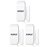 KERUI - Magnétique Fenêtre Porte les Alarmes de Capteurs Sans fil Cambrioleur INTRUDER Sécurité X 3 - Alarme Sans Fil ...