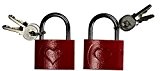 Khevga Lot de 2 cadenas d'amour mariage Cadenas en forme de cœur Rouge avec clé