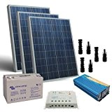Kit Chalet 300W 12V Pro Panneau Solaire Regulateur De Charge Batterie Onduleur module solaire panneau solaire photovoltaïque - polycristallin - ...