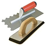 Kit d'outils de carreleur – Silverline 245070 Truelle crantée adhésive avec poignée ergonomique avec Taloche à coulis 633845