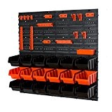 Kit de 18 M noir et orange boites bac a bec avec supports et porte-outils