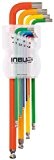 Kit de clés Allen INBUS® 70266 jeu à codage par couleur et tête sphérique métrique 9 pces. 1,5-10mm | Made ...