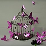 Kit de Stickers 12 3D papillons violet miroirs