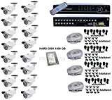 Kit vidéosurveillance DVR 16 CH 1 To P2P caméras HD 1200TVL Câble 400 m