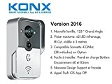 KONX® 2016 Doorbell Interphone Portier Video IP Réseau Wifi RJ45 + Relais porte Synthèse Vocale FR