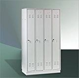 Kreher armoire vestiaire à 4 portes-vestiaire en 3 couleurs gris