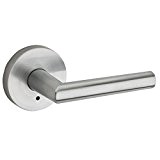 Kwikset 155MILRDT-26D Satin Chrome Privacy Milan Privacy Door Lever Set with Push Button Lock and Emergency Egress by Kwikset