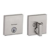 Kwikset 258 Downtown Low Profile Square Contemporary Deadbolt featuring SmartKey in Satin Nickel by Kwikset