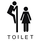 La Cabina Autocollants Muraux de Toilette Imperméables Amovible Siège de Toilette Porte de Salle de Bains WC Sign Etanche Stickers ...