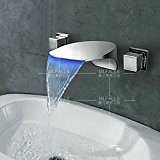 La mode moderne salle de bain évier robinet dans trois pièces cachées mur cascade LED robinet de lavabo bassin cascade ...