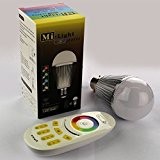 Lighteu, 1 x WiFi Lampe LED Milight Original ®, 9W, B22, RGB(RVB) + Blanc Chaud à Intensité Variable avec Télécommande ...