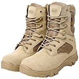LiliChan Pour des hommes Tactique Bottes Delta Zip latéral Militaire Travail 8 pouces Armée Chaussures (41, bronzer)