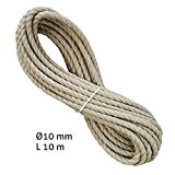Liros Historic | corde ø 10 mm | 10 m de longueur | 3 torons | ressemble aux cordes naturelles ...