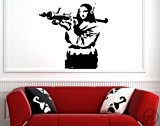 Lisa de Banksy Mona Bazooka Sticker mural 60 x 60 cm (vers la gauche