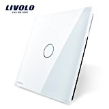 Livolo Luxury White Pearl Crystal Glass, 80mm*80mm, EU standard, Single Glass Panel For 1 Gang Wall Touch Switch,VL-C7-C1-11