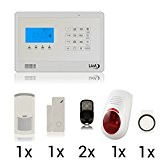 LKM Security Antivol Alarme Maison | Kit M3 M2EB Blanc | transmetteur téléphonique | GSM sans fil | Sirène | ...