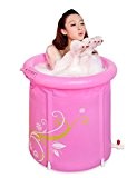 LLD YUGANG Épaissi rose d'impression pliable gonflable baignoire seau baignoire en plastique adulte portable pliable douche baignoire douche bassine de ...