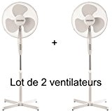 Lot de 2 Ventilateurs | Mesko Ventilateur sur pied silencieux et oscillant | Diamètre de 40 cm | 3 vitesses