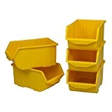 Lot de 5 boites bacs a bec ECO-Box grand, taille "3" 35 x 22 x 16.5 cm, en jaune