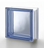 Lot de 5 Design brique de verre Verre Pierre briques en verre bleu plein Vision Transparent 19 x 19 x 8 cm