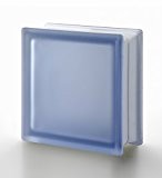 Lot de 5 Design brique de verre Verre Pierre briques en verre bleu plein Vision satiné 19 x 19 x 8 cm