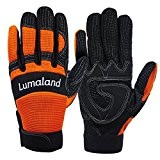 Lumaland Gants de mécanicien robustes gants de travail de couleurs orange L