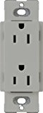 Lutron CARS-15-TR-GR Claro 15-Amp Tamper Resistant Receptacle, Grey by Lutron