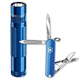 Mag-Lite XL50 XL5060M5 Lampe de poche à LED et couteau suisse Victorinox Classic 5 fonctions en coffret cadeau Bleu