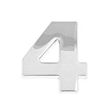 MagiDeal 3D Sticker Métal Lisse Lettre Alphabet Chiffre Adésive Déco Voiture Meuble Porte Maison - 4
