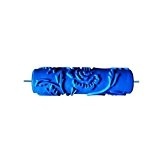 MagiDeal 7inch Rouleau de Peinture Gaufré Décoration Murale Motif de Pivoine Bricolage Bleu