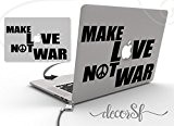 Make Love Not War Sticker MacBook – Couleur/en vinyle noir pour ordinateur portable/ordinateur portable/Dessin/Design/Star Wars – Nerd autocollants warkraft