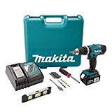 Makita DHP453/1wzw Kit de batterie 4Ah/chargeur/étui/101tlg. Accessoires/Haribo gratuit