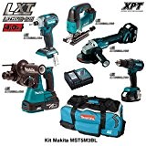 MAKITA Kit MST5M3BL 18V (DHR242 + DTD148 + DGA504 + DHP480 + DJV182 + 3 x 4,0 Ah + DC18RC ...