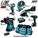 MAKITA Kit MST5M3BL3 18V (DHR243 + DTD148 + DGA504 + DHP480 + DJV182 + 3 x 4,0 Ah + DC18RC ...