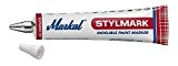 MARKAL 10130103 Stylmark Marqueurs, pointe à bille en acier de 3 mm, Blanc (Pack de 10)