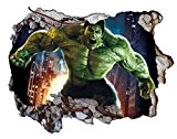 Marvel The Incredible Hulk 3D Crack mural Smash v0403 Sticker mural autocollant Art Poster Taille 1000 mm x 600 mm (L)