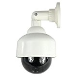 Masione®Caméra factice extérieure/Caméra de surveillance CCTV avec clignotant LED rouge, style de paroi du dôme pour l'extérieur de rotation de ...