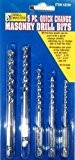 Masonry Drill Bits, Quick Change, 5 pc. [5/32, 3/16, 1/4, 5/16 & 3/8 Hex Shank/Carbide Tips] by Drill Master