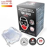 Masque anti FFP2 D | Pack Of 20 | respirator unique Cleanwheel Breathing Dust Mask Masques anti-poussière Masque à poussières ...